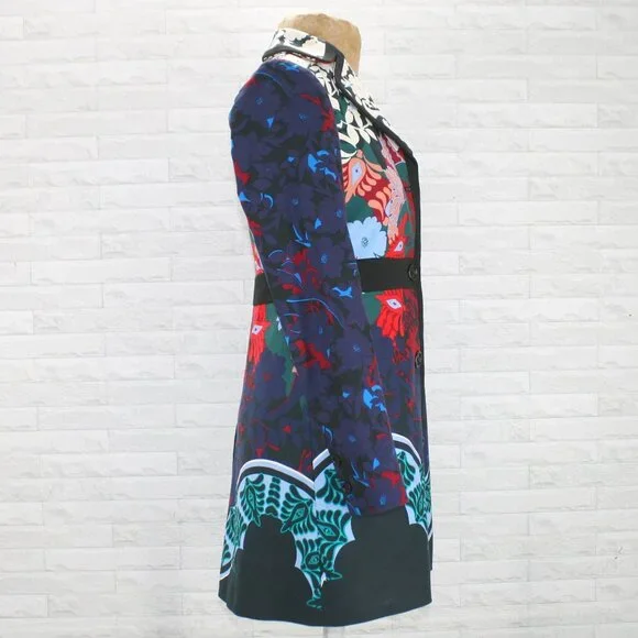 ANTHROPOLOGIE ELEVENSES Florilege Coat Long Jacket Floral Tailored Size 2 - Picture 5 of 16